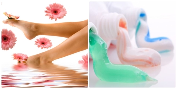 tẩy lông chân bằng kem đánh răng